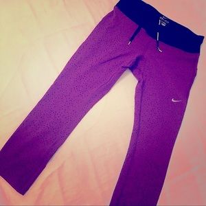 Purple Nike Dri-Fit cropped leggings